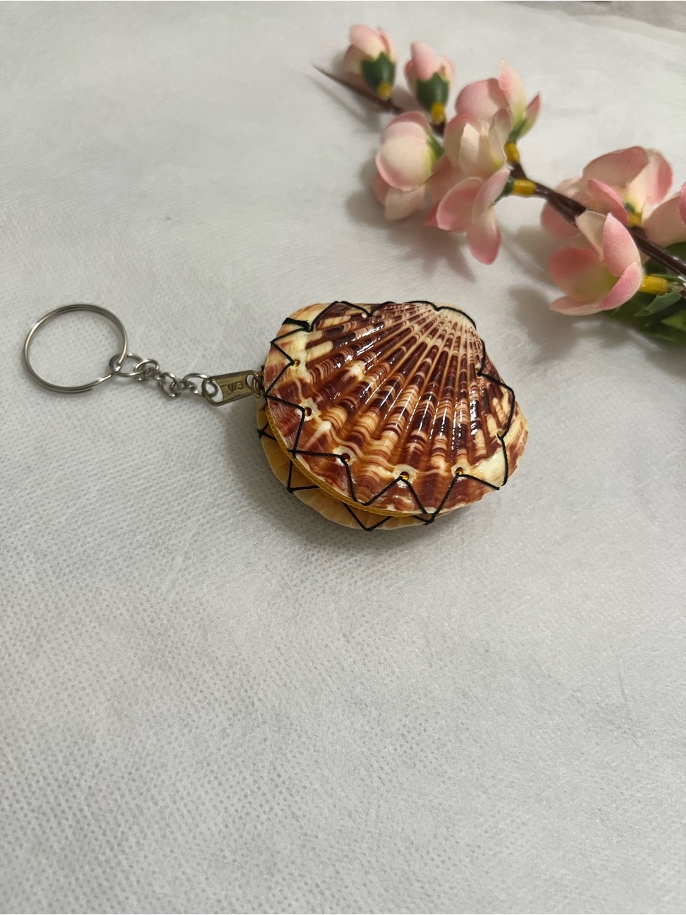 Seashell Keychain Charm with Realistic Shell Detail